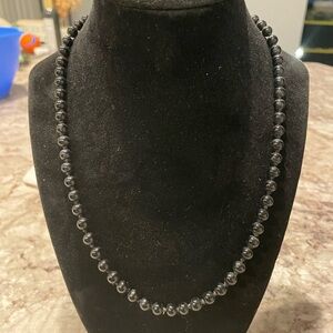 Monet Black Beaded Necklace Elegant Jewelry 
19” long